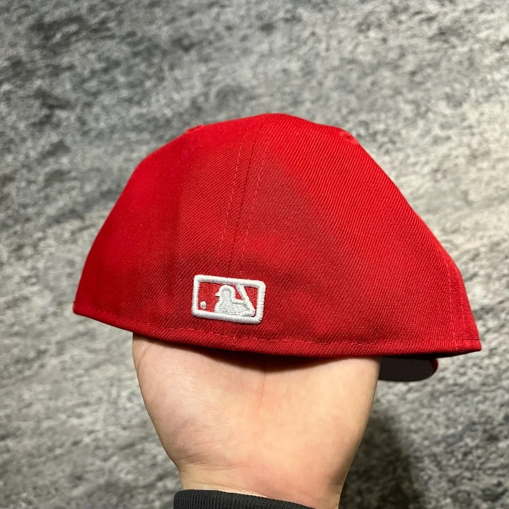 NWT New Era 59Fifty Boston Red Sox Hat Red Fitted Size 7 MLB Embroidered‎